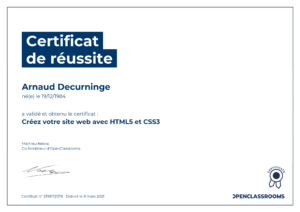 Créez votre site web avec HTML5 et CSS3 — OpenClassrooms — 2021