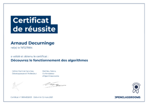 Découvrez le fonctionnement des algorithmes — OpenClassrooms — 2021