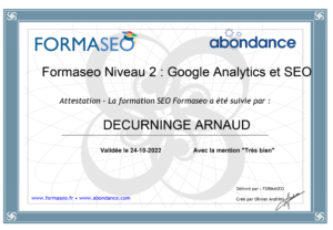 Google Analytics et SEO — Formaseo — 2022