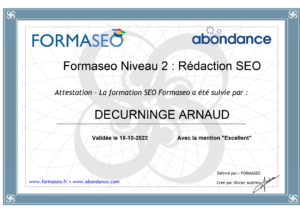 Rédaction SEO — Formaseo — 2022